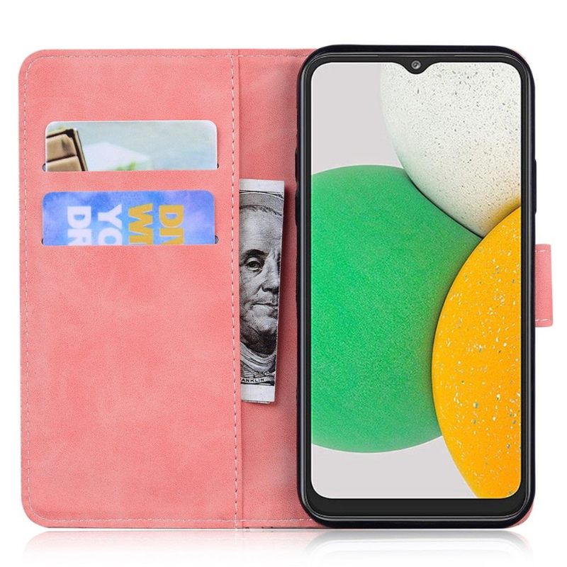 Leren Hoesje voor Samsung Galaxy A03 Core Bescherming Kleurrijke Vlinderbescherming