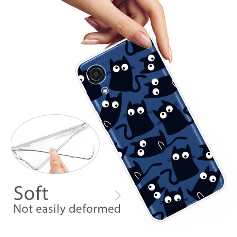 Postcode fontein Dakloos Telefoonhoesje voor Samsung Galaxy A03 Core Bescherming Zwarte Katten  Illustratie - mooiehoesjes.com