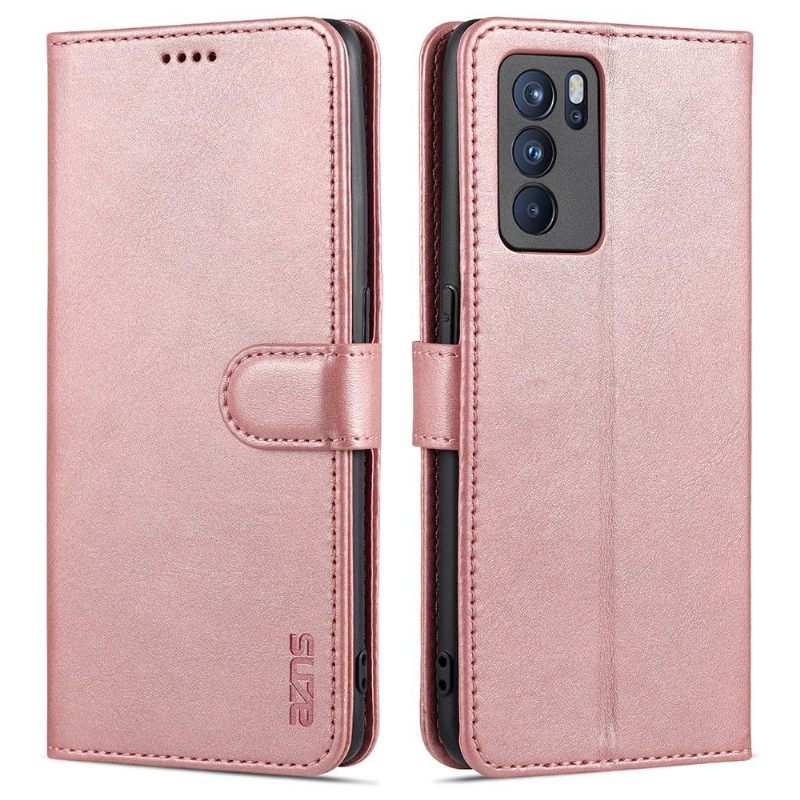 Cover voor Oppo Reno 6 5G Folio-hoesje Azns-kaarthouder