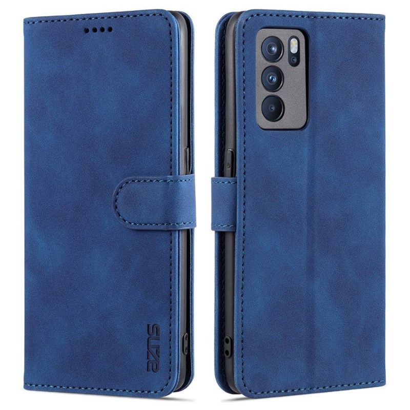 Cover voor Oppo Reno 6 5G Folio-hoesje Azns-kaarthouder