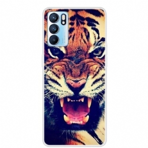 Hoesje voor Oppo Reno 6 5G Anti-fall Felle Tijger