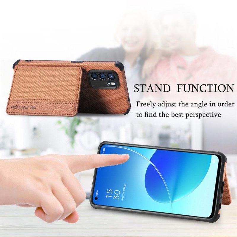 Hoesje voor Oppo Reno 6 5G Kaarthouder Van Koolstofvezel