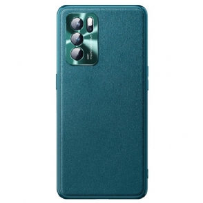 Hoesje voor Oppo Reno 6 5G Kleur Stijl Leer Effect