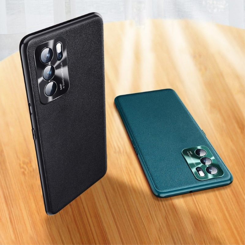 Hoesje voor Oppo Reno 6 5G Kleur Stijl Leer Effect