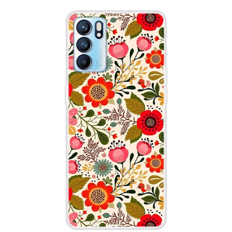 Hoesje voor Oppo Reno 6 5G Kleurrijke Bloemen