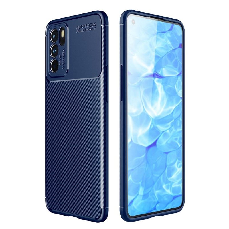 Hoesje voor Oppo Reno 6 5G Koolstofvezelstijl