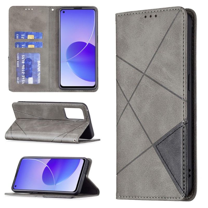 Leren Hoesje voor Oppo Reno 6 5G Bescherming Leren Kaarthouder In Célinia-stijl