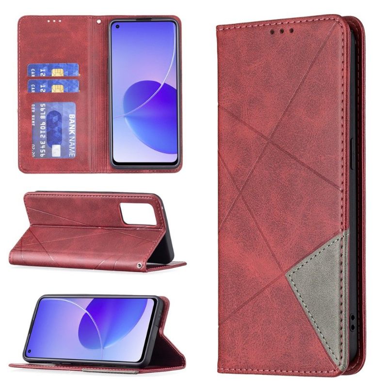 Leren Hoesje voor Oppo Reno 6 5G Bescherming Leren Kaarthouder In Célinia-stijl