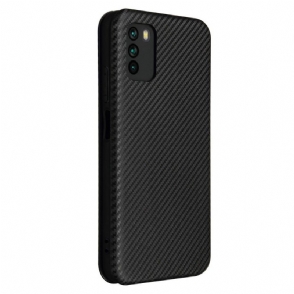 Folio-hoesje voor Poco M3 Koolstofvezeleffect