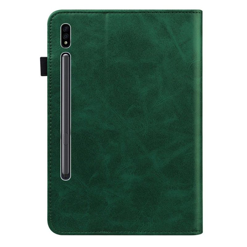 Flip Case voor Samsung Galaxy Tab S7 Lijnen Met Leereffect