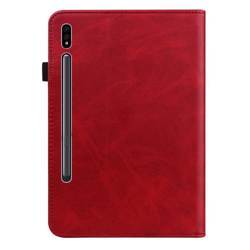 Flip Case voor Samsung Galaxy Tab S7 Lijnen Met Leereffect