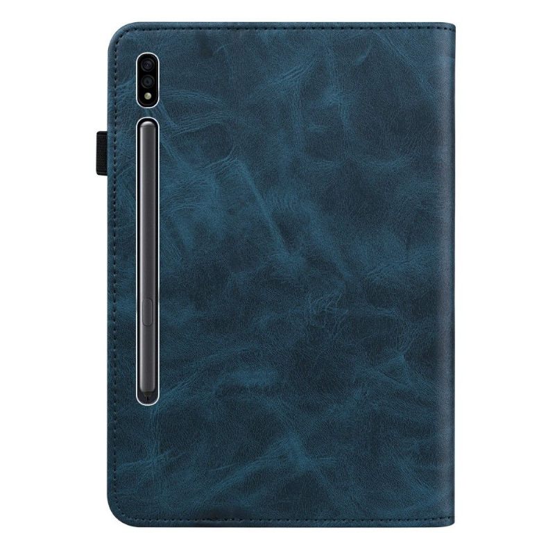 Flip Case voor Samsung Galaxy Tab S7 Lijnen Met Leereffect