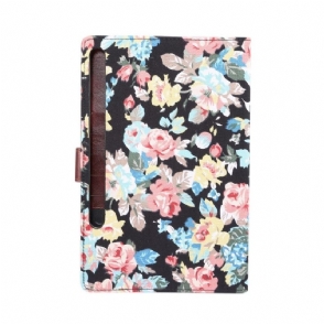 Leren Hoesje voor Samsung Galaxy Tab S7 Bescherming Bloemenstof