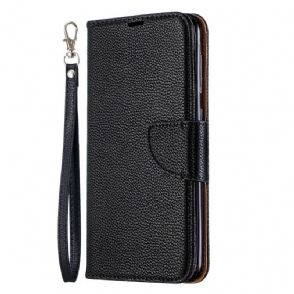 Cover voor Samsung Galaxy A50 Folio-hoesje Met Band Met Generfd Leereffect