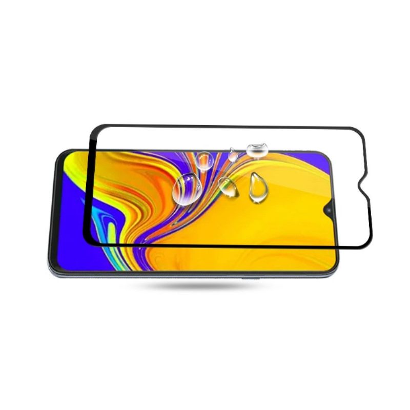 Samsung Galaxy A50 - Schermbeschermer Van Gehard Glas Op Ware Grootte - Zwart