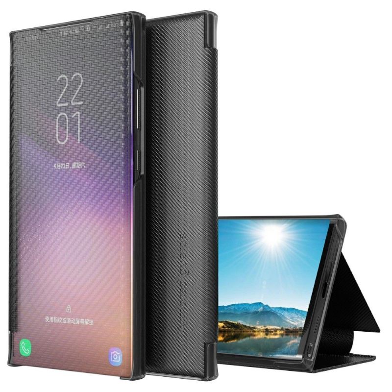 Telefoonhoesje voor Samsung Galaxy A50 Folio-hoesje Koolstofvezel