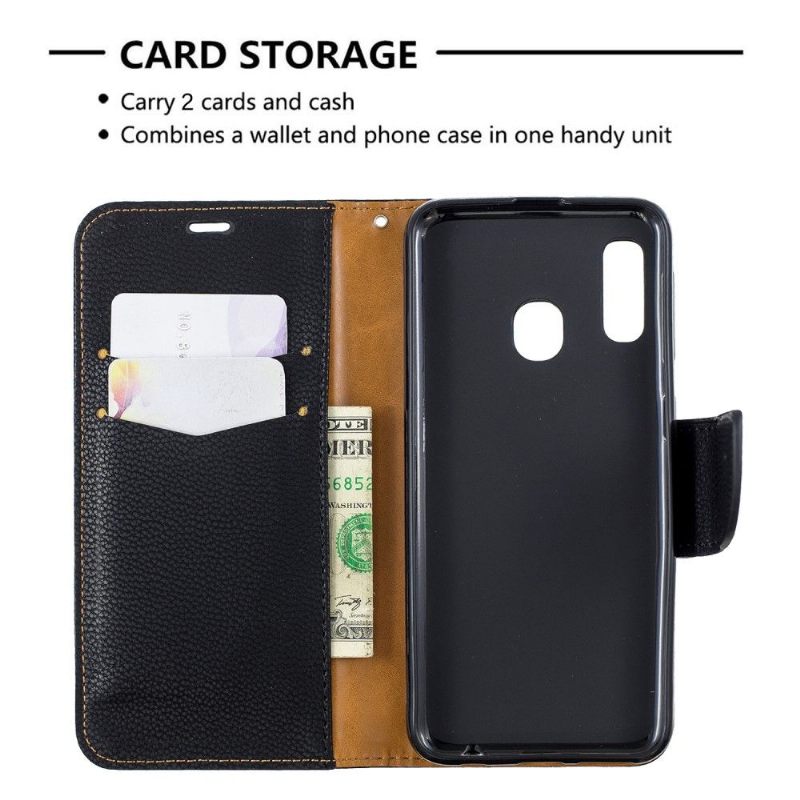 Case voor Samsung Galaxy A20e Folio-hoesje Generfd Leereffect