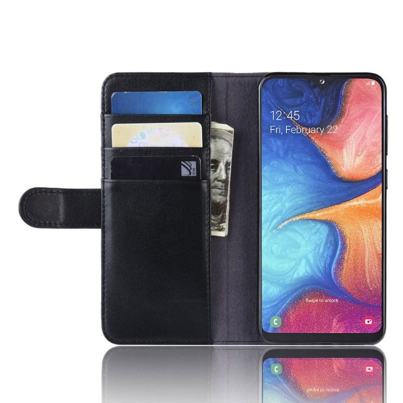 Cover voor Samsung Galaxy A20e Portemonnee Premium Leren Portemonnee - Zwart