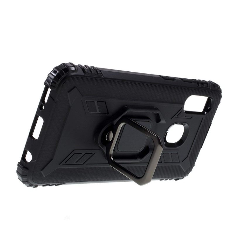 Hoesje voor Samsung Galaxy A20e Carbon Look Met Steunring