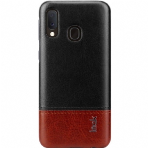 Hoesje voor Samsung Galaxy A20e Imak Bicolor Imitatieleer