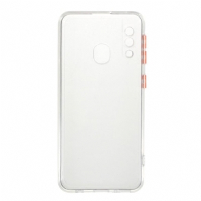 Telefoonhoesje voor Samsung Galaxy A20e Bescherming Transparant Met Rode Knoppen