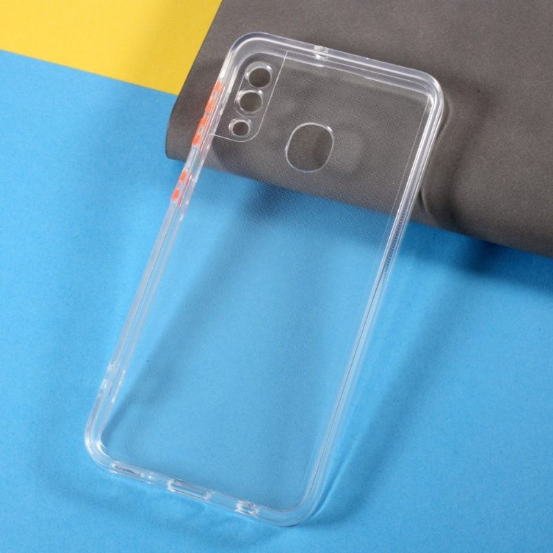 Telefoonhoesje voor Samsung Galaxy A20e Bescherming Transparant Met Rode Knoppen