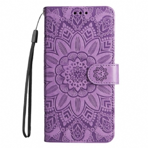 Leren Hoesje voor Xiaomi Redmi Note 12 Pro Plus Met Ketting Mandala-decoratie Met Riem