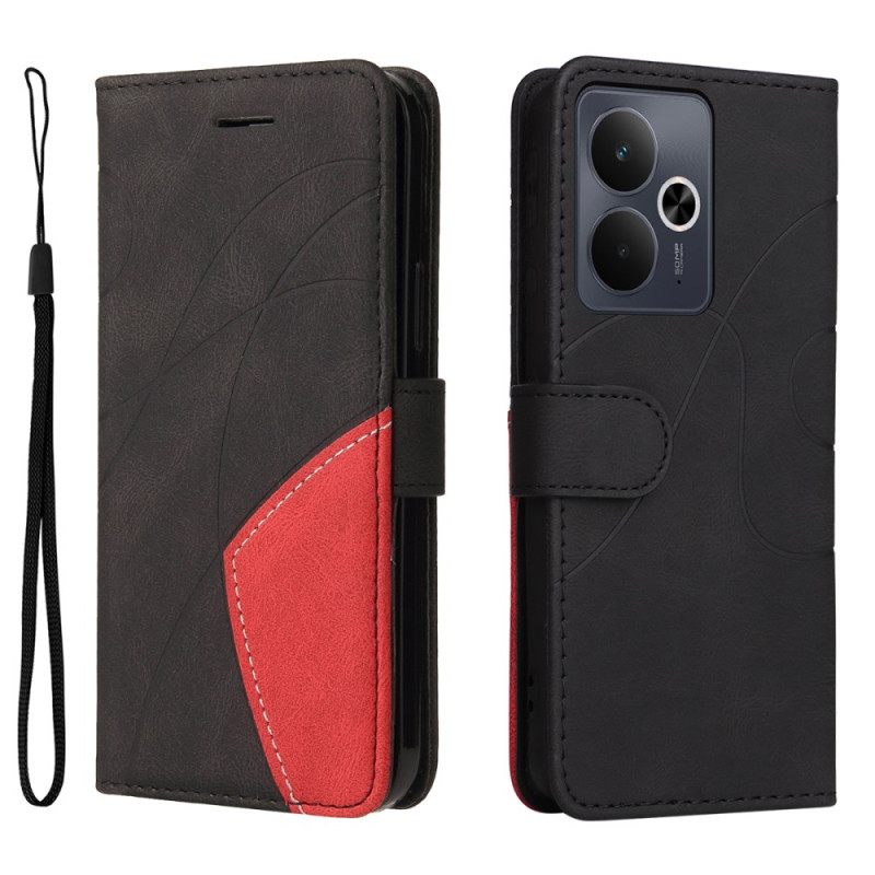 Folio-hoesje Realme 14t 5g Telefoonhoesje Tweekleurige Rimpeling