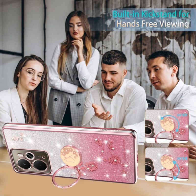 Hoesje Realme 14t 5g Ringhouder Met Strass-steentjes