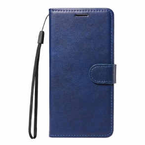 Leren Hoesje Voor Realme 14t 5g Effen Leerlook Met Bandje