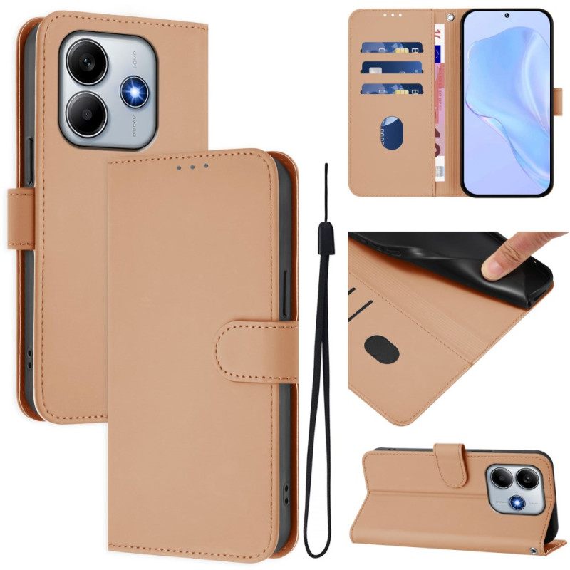 Flip Case Leren Xiaomi Redmi Note 14 5g Bandje Met Lederlook