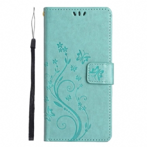 Flip Case Leren Xiaomi Redmi Note 14 5g Bloemen En Vlinders
