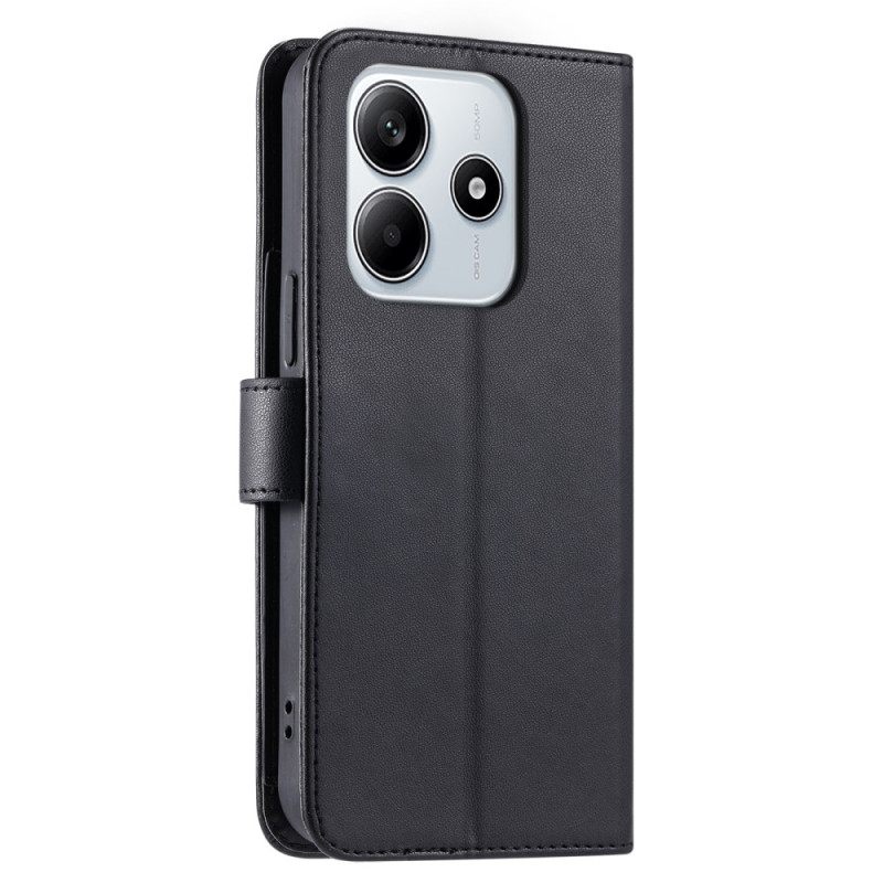 Flip Case Leren Xiaomi Redmi Note 14 5g Gewatteerd Met Bandje En Schouderband