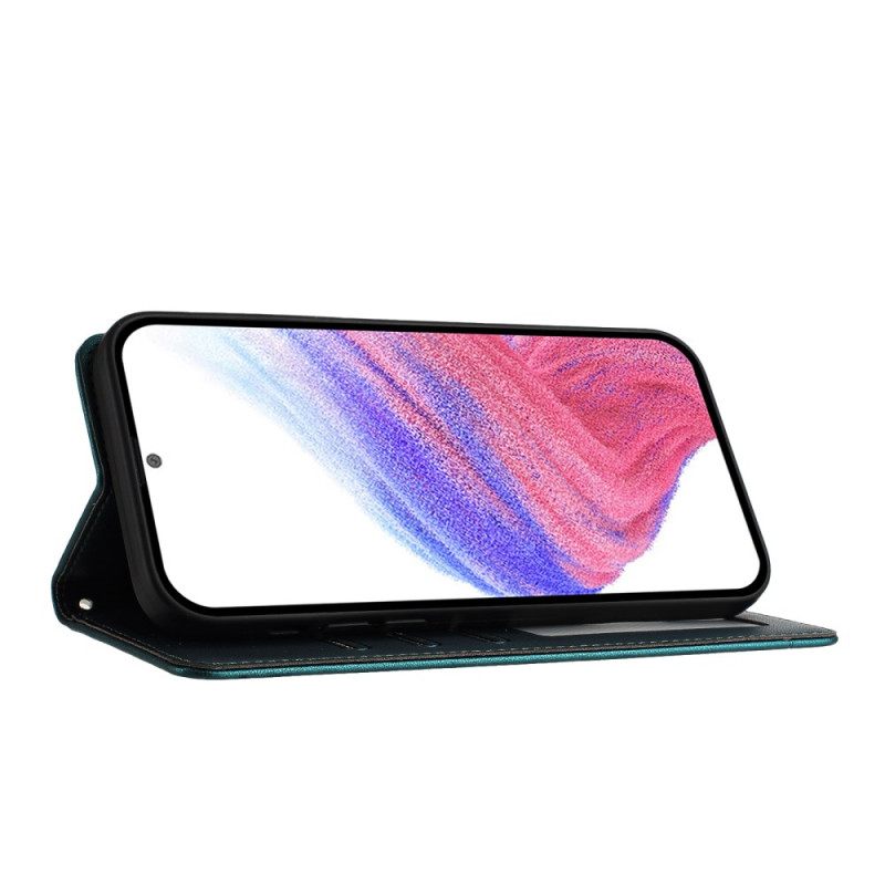 Flip Case Leren Xiaomi Redmi Note 14 5g Rfid-beschermende Kat Scène