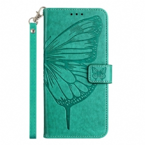 Flip Case Leren Xiaomi Redmi Note 14 5g Vlinderdesign Met Bandje