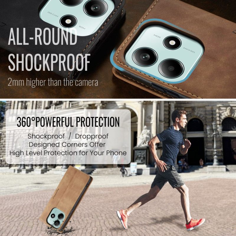 Folio-hoesje Xiaomi Redmi Note 14 5g Caseme Lederlook Bescherming Hoesje