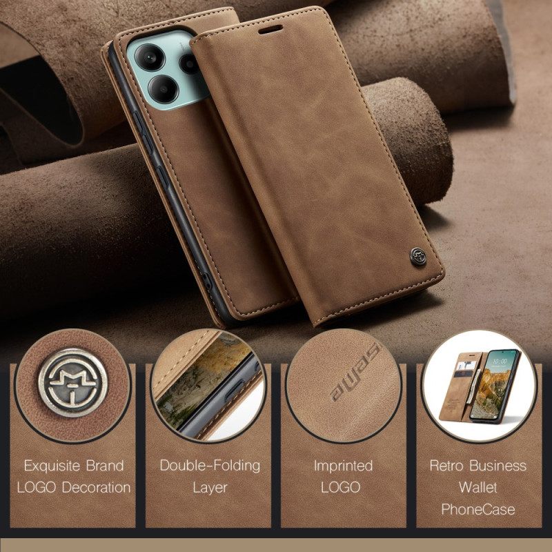 Folio-hoesje Xiaomi Redmi Note 14 5g Caseme Lederlook Bescherming Hoesje