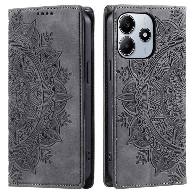 Folio-hoesje Xiaomi Redmi Note 14 5g Mandala Suède-effect Bescherming Hoesje