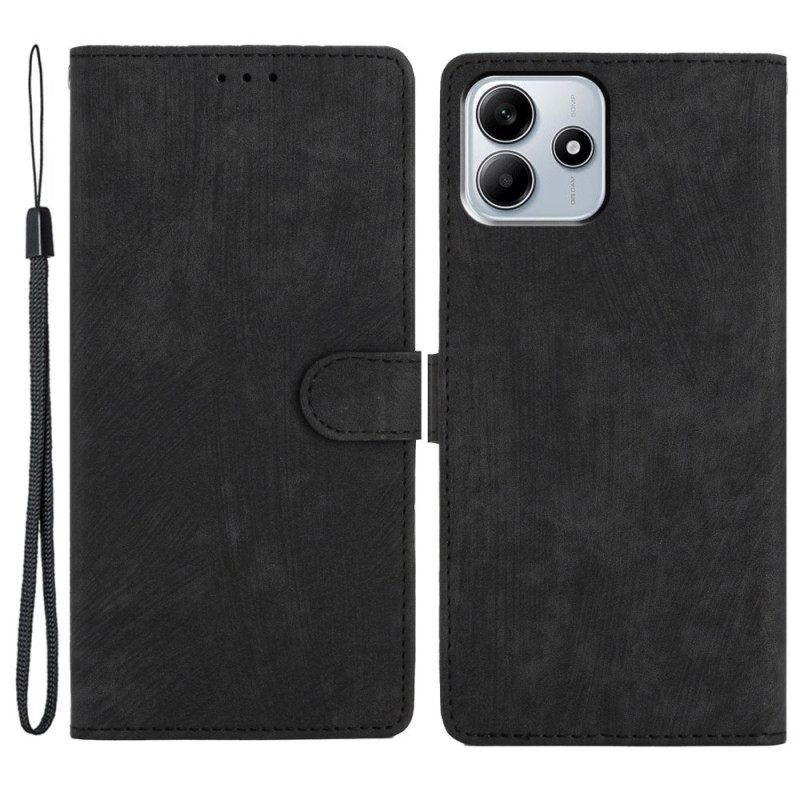 Folio-hoesje Xiaomi Redmi Note 14 5g Suède-look Met Bandje