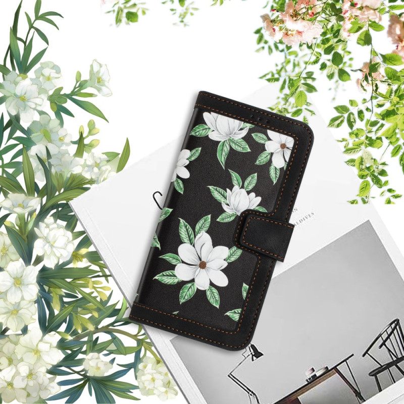Folio-hoesje Xiaomi Redmi Note 14 5g Telefoonhoesje Bloemen Met Bandje