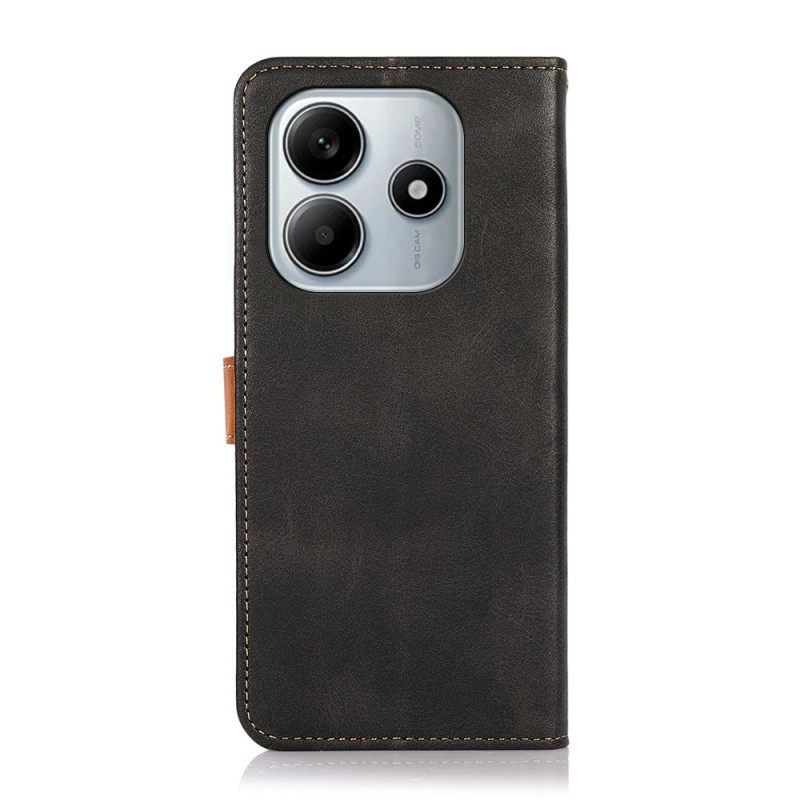 Folio-hoesje Xiaomi Redmi Note 14 5g Telefoonhoesje Gouden Sluiting Khazneh