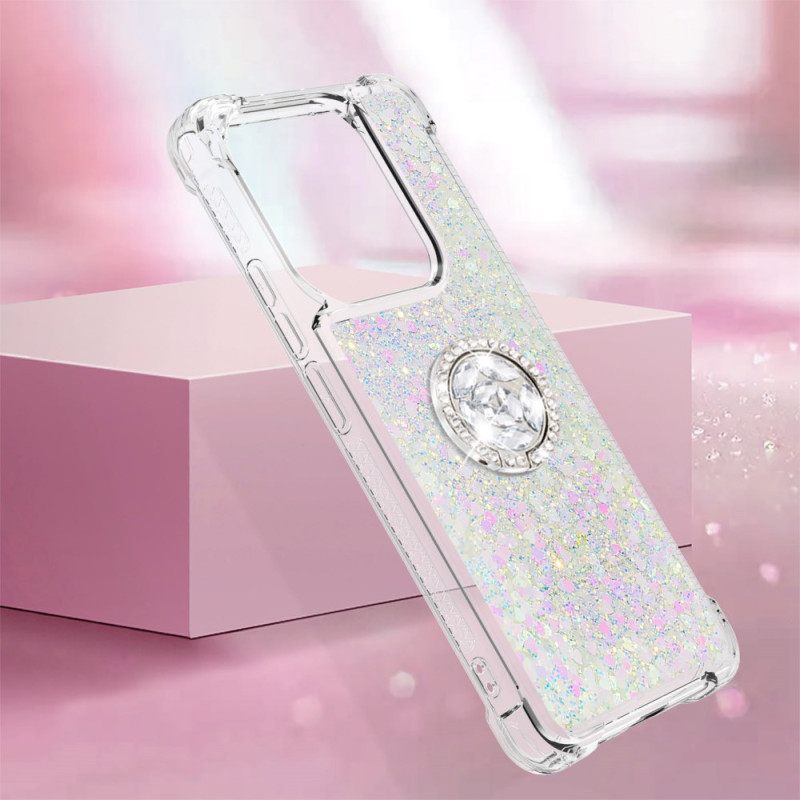 Hoesje Xiaomi Redmi Note 14 5g Ringhouder Met Glitter Bescherming Hoesje