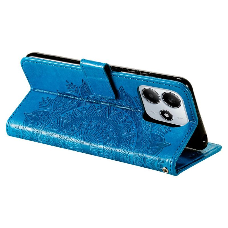 Leren Hoesje Voor Xiaomi Redmi Note 14 5g Mandala Zon