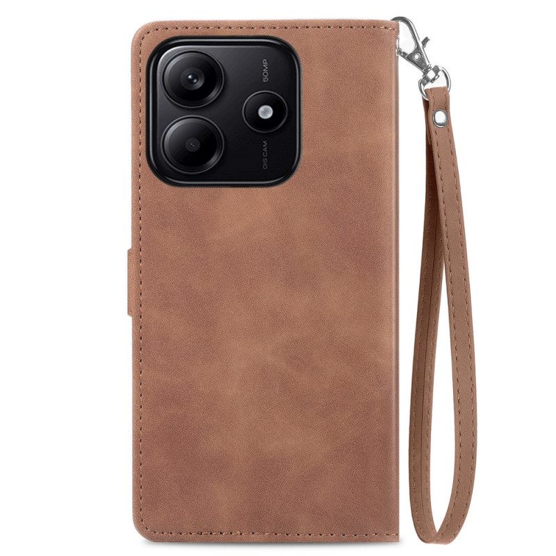 Leren Hoesje Voor Xiaomi Redmi Note 14 5g Ritsvakje Met Patroon