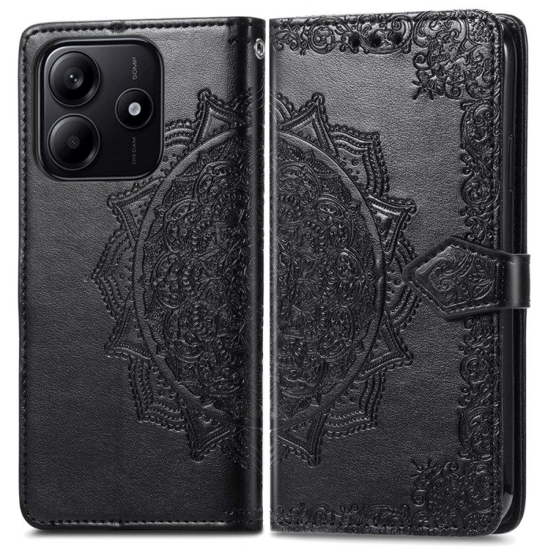 Leren Hoesje Xiaomi Redmi Note 14 5g Barokmandala Bescherming Hoesje