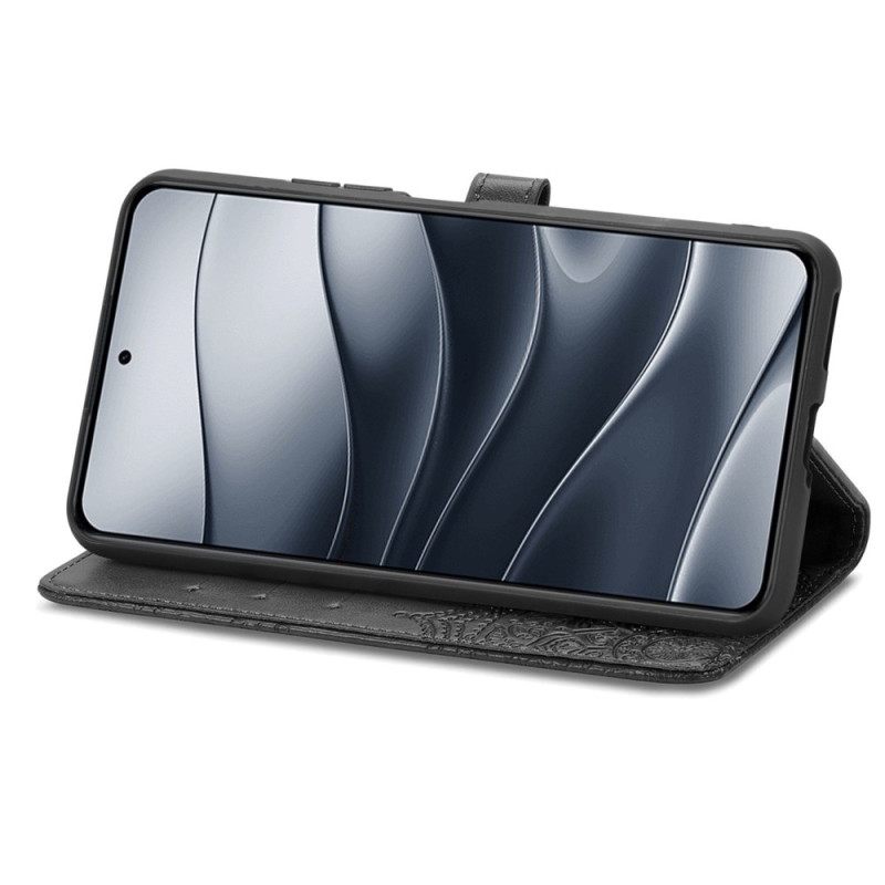 Leren Hoesje Xiaomi Redmi Note 14 5g Barokmandala Bescherming Hoesje