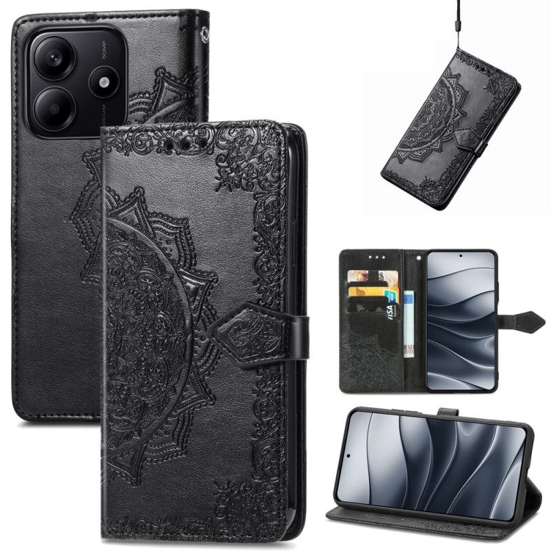 Leren Hoesje Xiaomi Redmi Note 14 5g Barokmandala Bescherming Hoesje