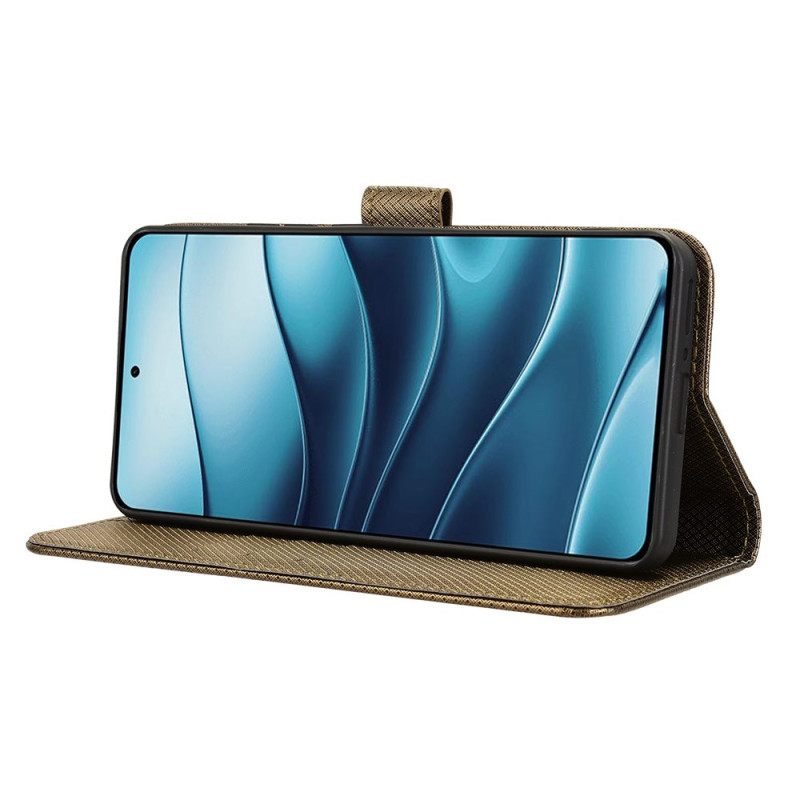 Leren Hoesje Xiaomi Redmi Note 14 5g Diamanttextuur