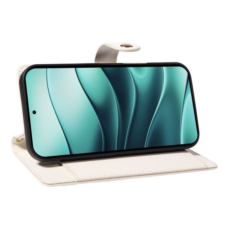 Leren Hoesje Xiaomi Redmi Note 14 5g Gewatteerd Met Bandjes Bescherming Hoesje