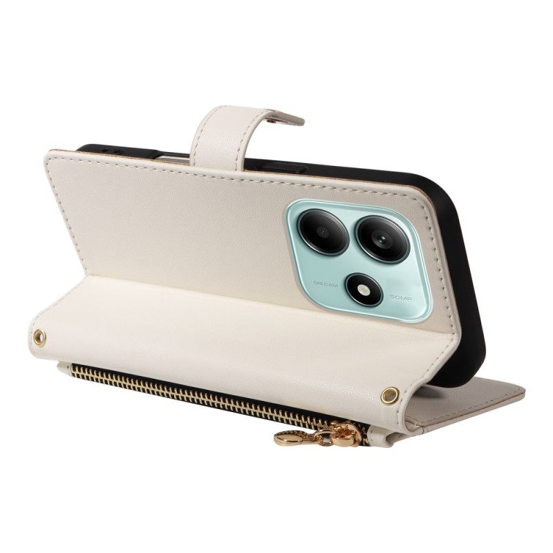 Leren Hoesje Xiaomi Redmi Note 14 5g Gewatteerd Met Bandjes Bescherming Hoesje